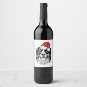 Étiquette Pour Bouteilles De Vin Santa Bernese Mountain Dog Berner Bmd Ugly Christm