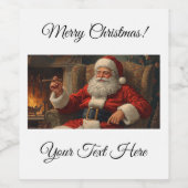 Étiquette Pour Bouteilles De Vin Santa Wine Bottle Label (Étiquettes simples)