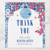 Étiquette Pour Bouteilles De Vin Santorin Musical Bougainvillea nuptiale (Étiquettes simples)