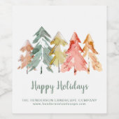 Étiquette Pour Bouteilles De Vin Sapins de Noël d'entreprise (Étiquettes simples)