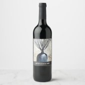 Étiquette Pour Bouteilles De Vin Saule dans l'aquarelle du vase (Devant)
