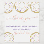 Étiquette Pour Bouteilles De Vin Saupoudré de Merci de bébé d'amour (Étiquettes simples)