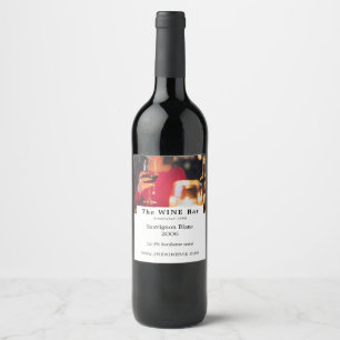 Étiquette Pour Bouteilles De Vin Scène de bar à vin, Bar à vin/Cave à vin