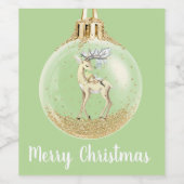 Étiquette Pour Bouteilles De Vin Scène magique Ornement de Noël (Étiquettes simples)