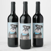 Étiquette Pour Bouteilles De Vin Schnauzer (Miniature) Peinture - Chien original mi (Bouteilles)