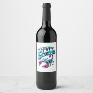 Étiquette Pour Bouteilles De Vin Scorpion astrologique Vibes Vintage SIGNE Zodiaque