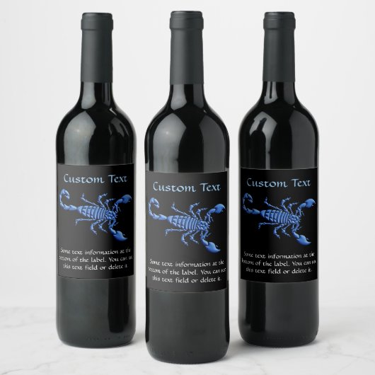 Étiquette Pour Bouteilles De Vin Scorpion bleu (Bouteilles)