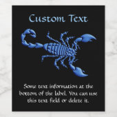Étiquette Pour Bouteilles De Vin Scorpion bleu (Étiquettes simples)