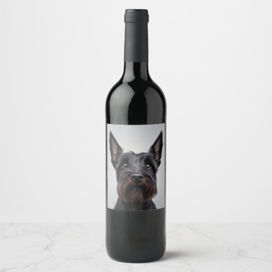 Étiquette Pour Bouteilles De Vin Scottish Terrier (Devant)