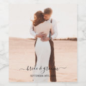 Étiquette Pour Bouteilles De Vin Script d'amour de mémoire photo mariage (Étiquettes simples)