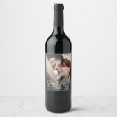 Étiquette Pour Bouteilles De Vin Script décontracté moderne typographie noire vin m (Devant)