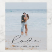 Étiquette Pour Bouteilles De Vin Script élégant | Photo personnalisée (Étiquettes simples)