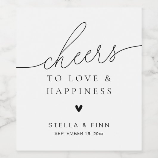 Étiquette Pour Bouteilles De Vin Script moderne élégant encourage mariage Favor (Étiquettes simples)