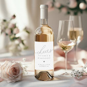 Étiquette Pour Bouteilles De Vin Script moderne élégant encourage mariage Favor
