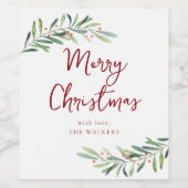 Étiquette Pour Bouteilles De Vin Script moderne Joyeux Noël Fête de Noël (Étiquettes simples)