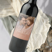 Étiquette Pour Bouteilles De Vin Script Names Photo Overlay Terracotta Mariage