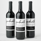 Étiquette Pour Bouteilles De Vin Script noir diplômé | Classic Keepsaké avec année (Bouteilles)
