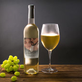 Étiquette Pour Bouteilles De Vin Script photo Mariage simple personnalisé