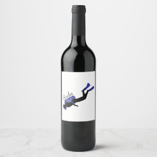 Étiquette Pour Bouteilles De Vin Scuba Diver