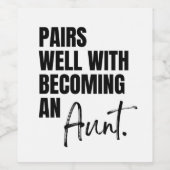 Étiquette Pour Bouteilles De Vin Se contente de devenir une tante, Grossesse (Étiquettes simples)