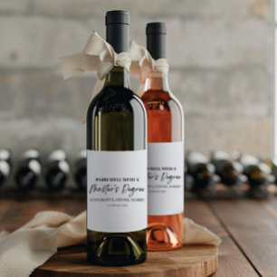 Étiquette Pour Bouteilles De Vin Se marie bien avec un cadeau de fin d'études de ma
