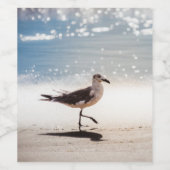 Étiquette Pour Bouteilles De Vin Seagull on Virginia Beach (Étiquettes simples)