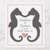 Étiquette Pour Bouteilles De Vin Seahorse Heart (Étiquettes simples)