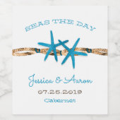 Étiquette Pour Bouteilles De Vin Seas Day Aqua Starfish Mariage (Étiquettes simples)