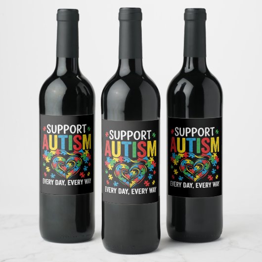 Étiquette Pour Bouteilles De Vin Sensibilisation à l'autisme (Bouteilles)