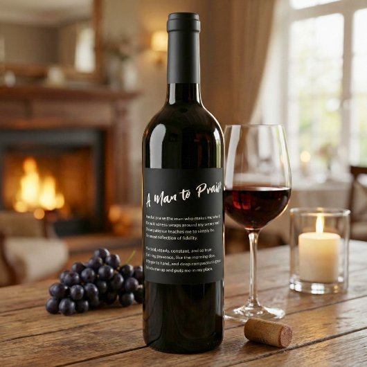 Étiquette Pour Bouteilles De Vin Sentiments : "Un homme à louer"
