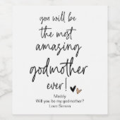 Étiquette Pour Bouteilles De Vin Seras-Tu Ma Demande De Mère-Godmère ? (Étiquettes simples)