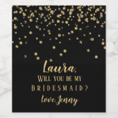 Étiquette Pour Bouteilles De Vin Serez-vous ma demoiselle d'honneur ? ? (Étiquettes simples)