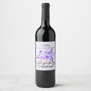 Étiquette Pour Bouteilles De Vin Serez-vous ma femme d'honneur Étiquette du vin