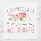 Étiquette Pour Bouteilles De Vin Serez-Vous Ma Fille D'Honneur ? (Étiquettes simples)