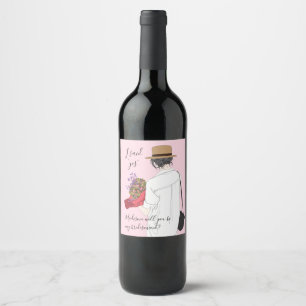 Étiquette Pour Bouteilles De Vin Serez-Vous Ma Servante D'Accueil Nom De Mariage Mo