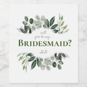 Étiquette Pour Bouteilles De Vin Serez-vous mon bouquet de feuillage de carte mère (Étiquettes simples)