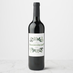 Étiquette Pour Bouteilles De Vin Serez-vous mon bouquet de feuillage de carte mère