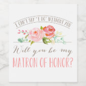 Étiquette Pour Bouteilles De Vin Serez-Vous Mon Chef D'Honneur ? (Étiquettes simples)