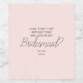 Étiquette Pour Bouteilles De Vin Serez-Vous Mon Époux Chic Signature Script (Étiquettes simples)