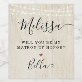 Étiquette Pour Bouteilles De Vin Serez-vous mon maître d'honneur ? (Étiquettes simples)