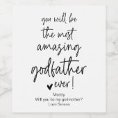 Étiquette Pour Bouteilles De Vin Serez-Vous Mon Parrain Demande (Étiquettes simples)