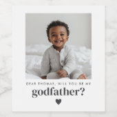 Étiquette Pour Bouteilles De Vin Serez-Vous Mon Parrain Photo Proposition (Étiquettes simples)