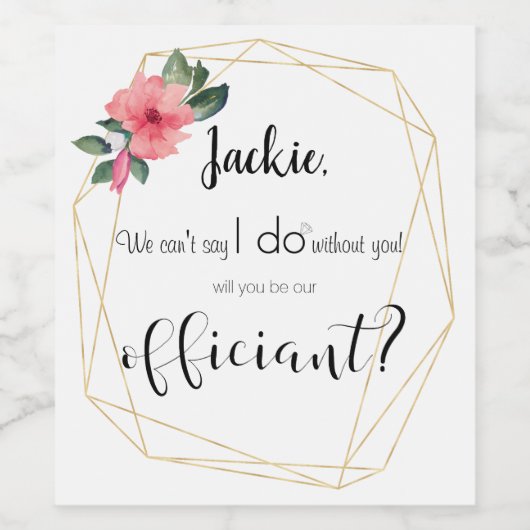 Étiquette Pour Bouteilles De Vin Serez-vous notre responsable ? Mariage, feuille d' (Étiquettes simples)