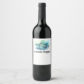 Étiquette Pour Bouteilles De Vin Série aquarelle : maquereau
