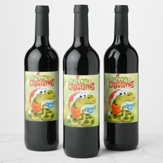 Étiquette Pour Bouteilles De Vin Serpent de Noël (Bouteilles)