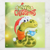 Étiquette Pour Bouteilles De Vin Serpent de Noël (Étiquettes simples)