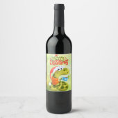 Étiquette Pour Bouteilles De Vin Serpent de Noël (Devant)