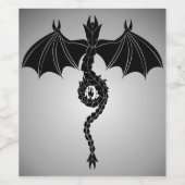 Étiquette Pour Bouteilles De Vin Serpent Dragon (Étiquettes simples)