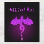 Étiquette Pour Bouteilles De Vin Serpent rose dragon (Étiquettes simples)