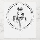 Étiquette Pour Bouteilles De Vin Serpent sur vélo (Étiquettes simples)